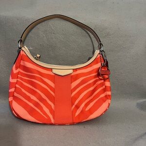 Coach Orange Zebra Print Women's Bag